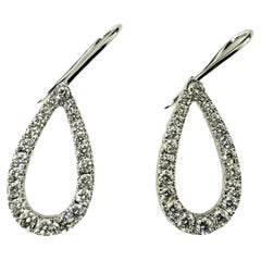 Kwiat 18 Karat White Gold and Diamond Tear Drop Earrings #17246