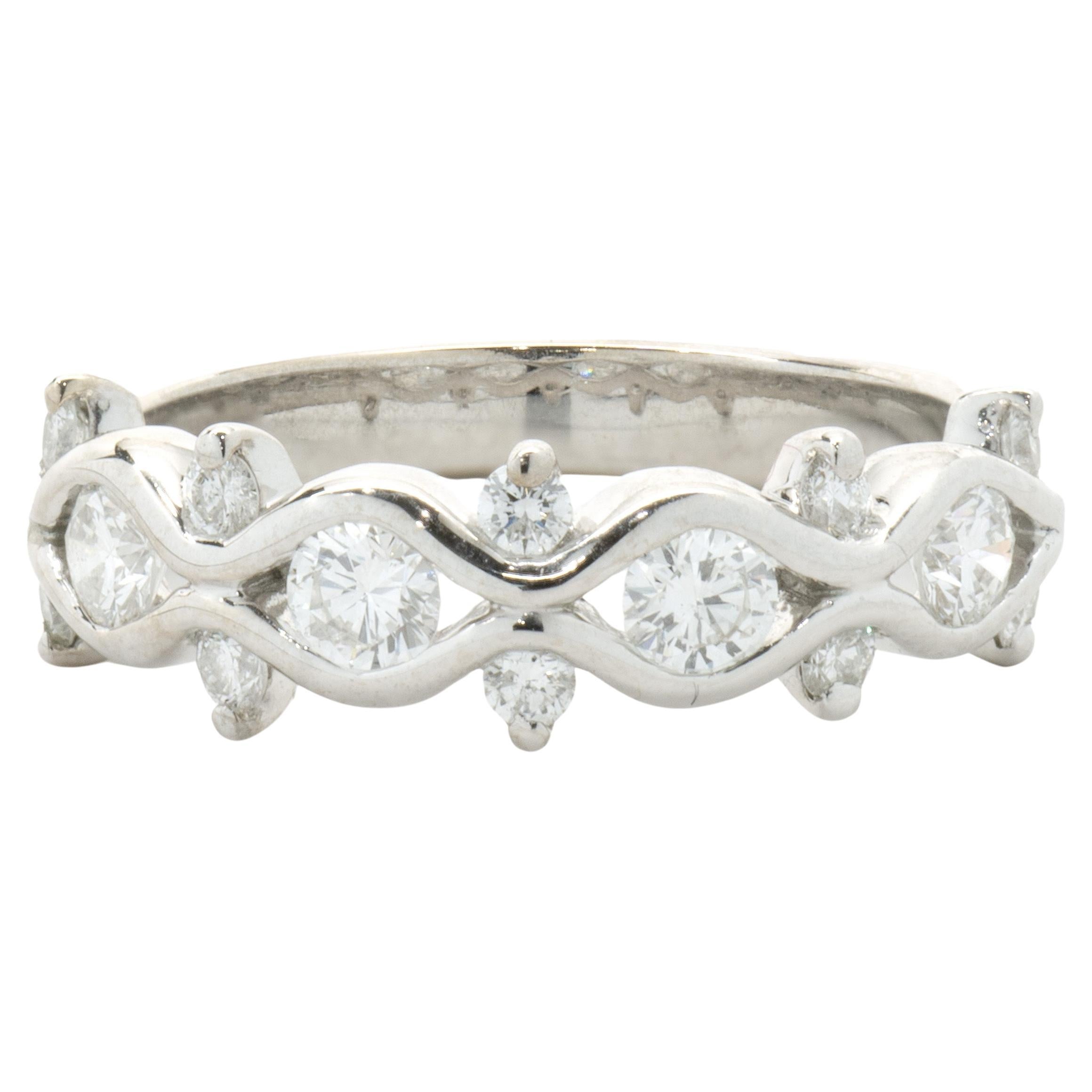 Kwiat 18 Karat White Gold Diamond Floral Band