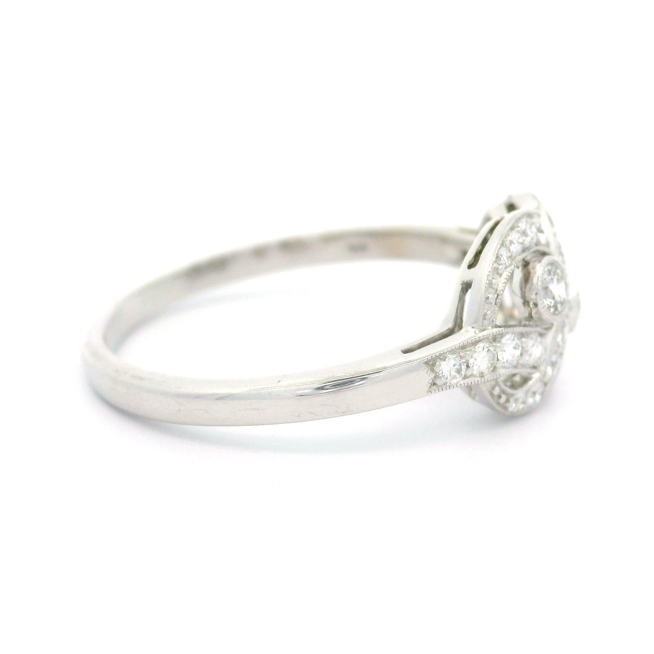 Kwiat 18k White Gold 0.40ctw Pave & Bezel Diamond Knot Ring 