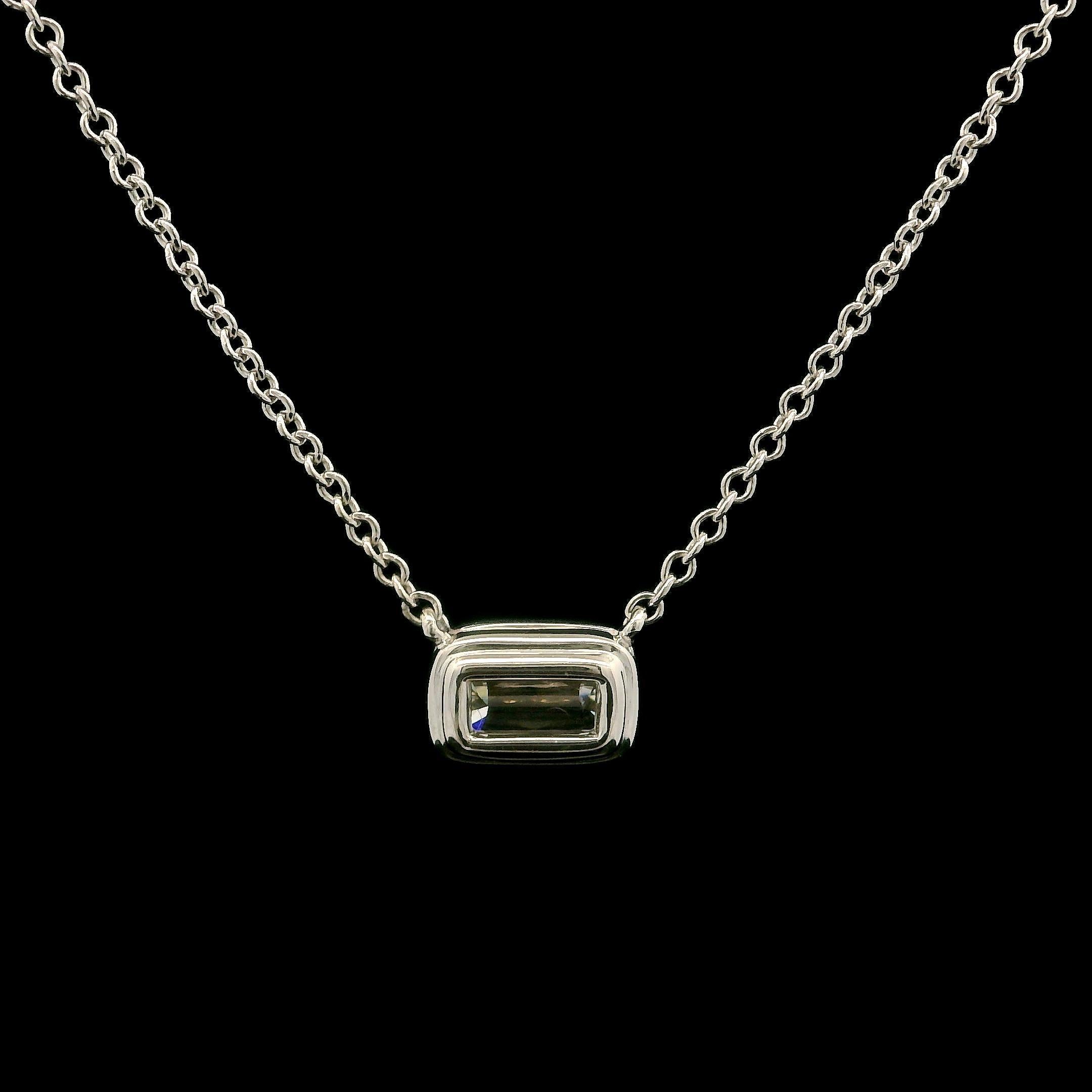 Kwiat 18k White Gold 0.50ctw Ashoka Cut Diamond Solitaire Pendant Necklace In Excellent Condition For Sale In Montclair, NJ