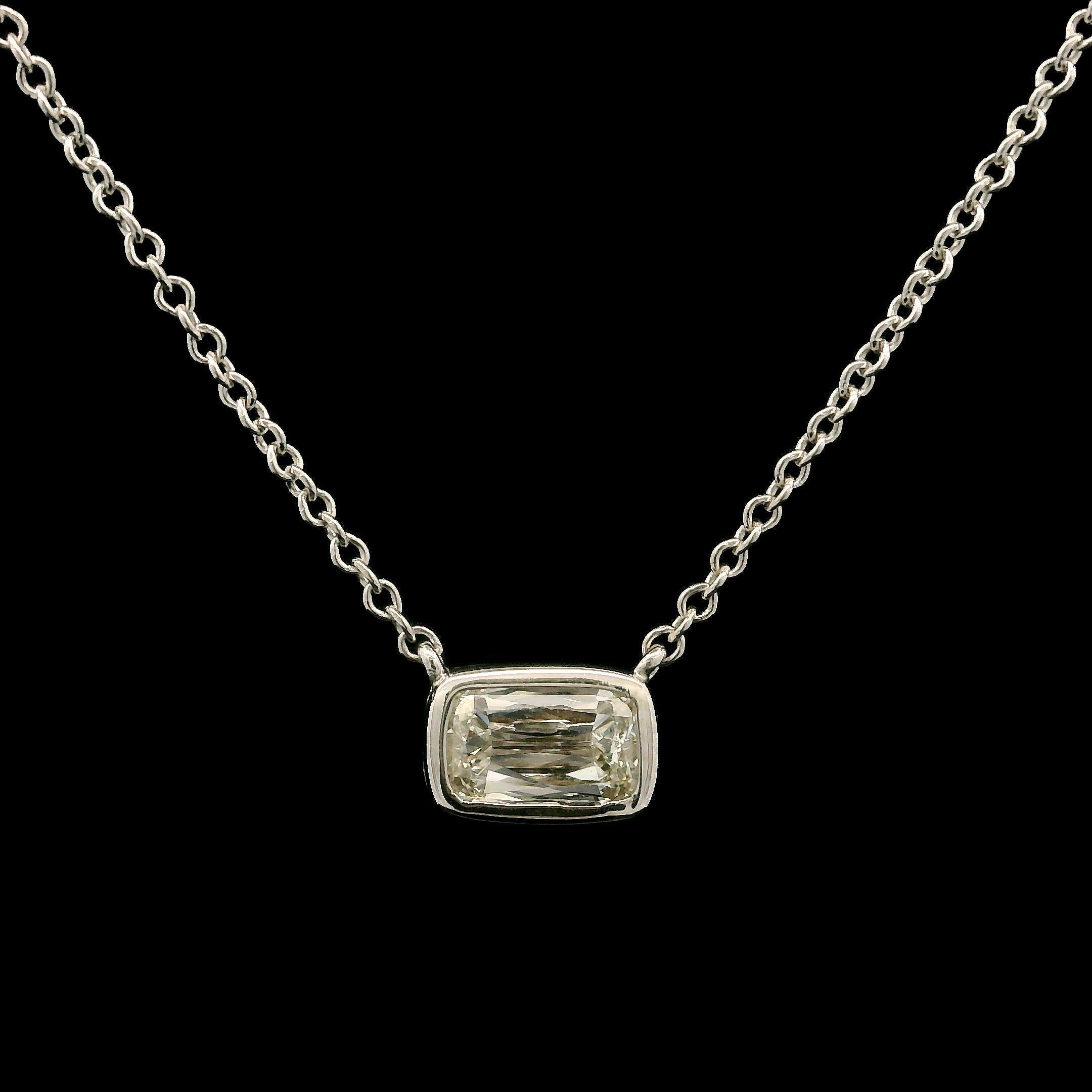 Women's Kwiat 18k White Gold 0.50ctw Ashoka Cut Diamond Solitaire Pendant Necklace For Sale