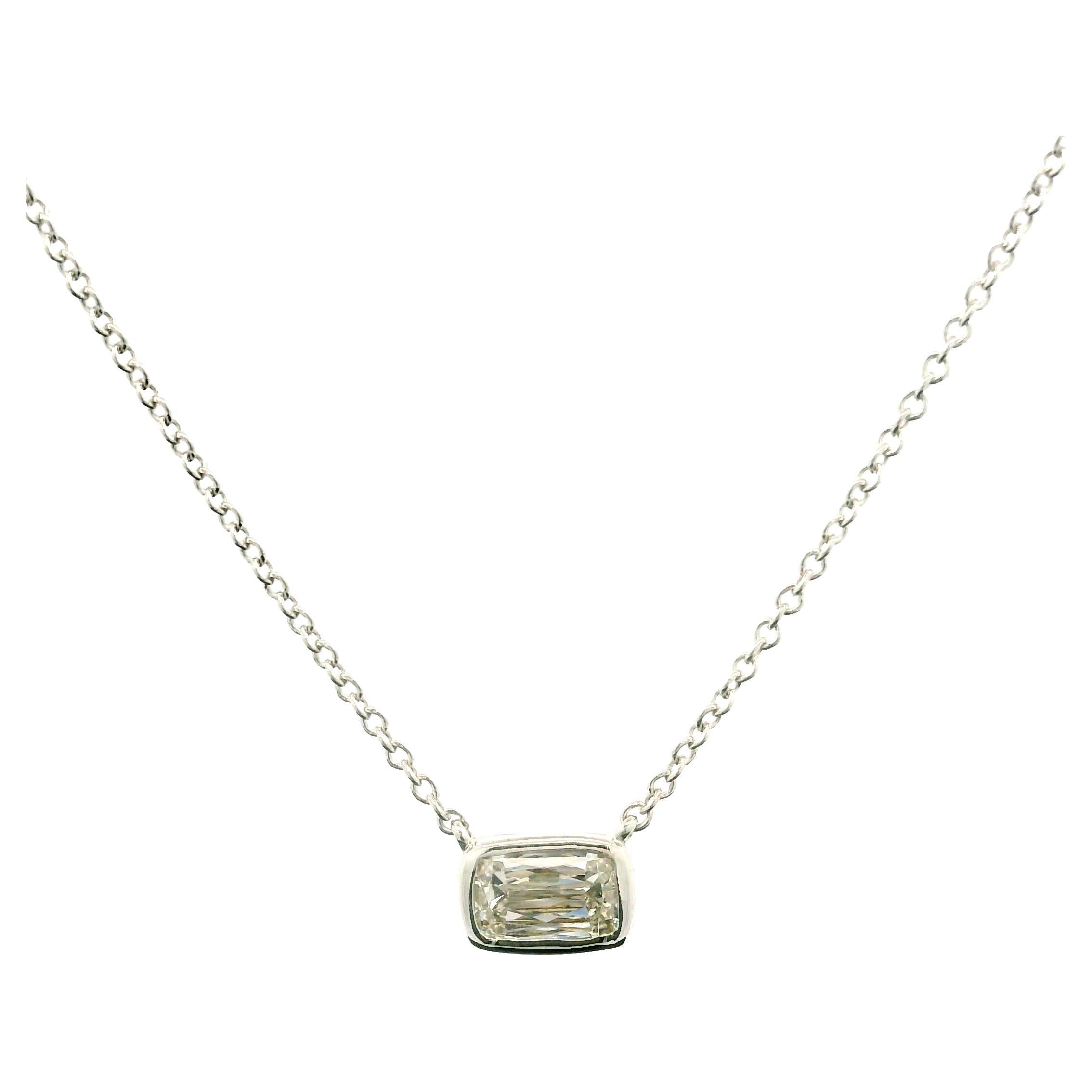 Kwiat 18k White Gold 0.50ctw Ashoka Cut Diamond Solitaire Pendant Necklace