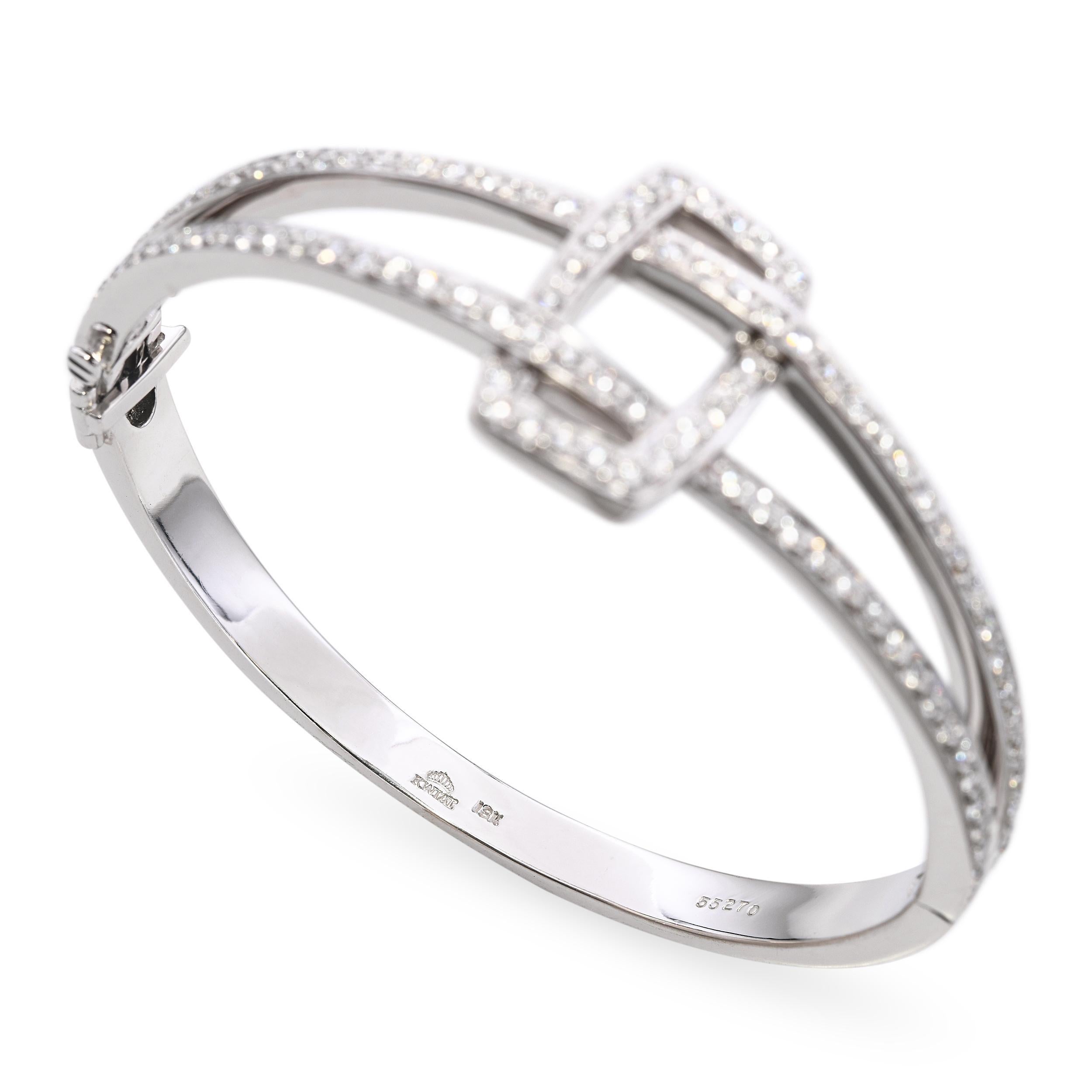 Kwiat Bracelet à charnière en or blanc 18k 2.12tcw Diamond en vente 2