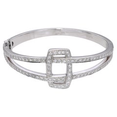 Bracciale a cerniera con diamanti Kwiat in oro bianco 18k 2,12tcw