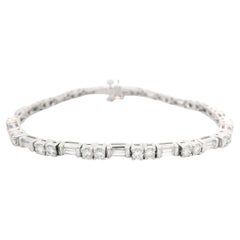 Kwiat 18k Weißgold 3,25ctw Baguette & Runde Diamant-Tennisarmband