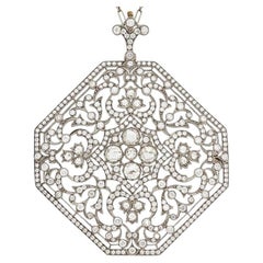 Kwiat 18k White Gold 4.70 Carat Diamond Filigree Convertible Pendant / Brooch