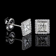 Kwiat 18 Karat White Gold Diamond Halo Earrings