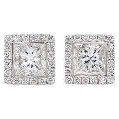 Kwiat 18 Karat White Gold Diamond Halo Earrings