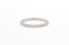 Kwiat 18k Weißgold & runder Brillant Diamant Eternity U Pave Band 0,99ctw