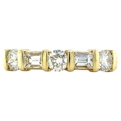 Kwiat 18k Yellow Gold Baguette Cut Diamond & Round Diamond .75CTTW Ring