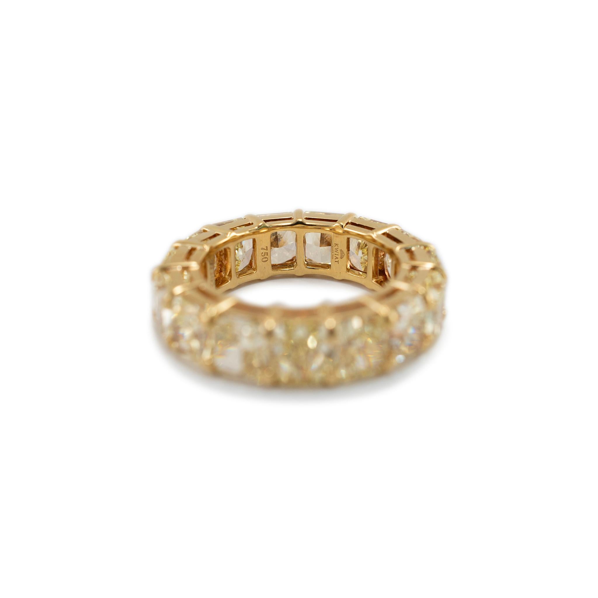 Women's Kwiat 18K Yellow Gold Full Eternity Radiant Cut Yellow Diamond Wedding Band