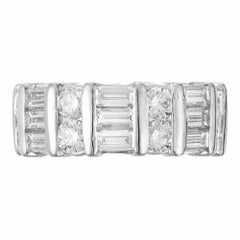 Kwiat 2.10 Carat Round Baguette Diamond Platinum Wedding Band Ring