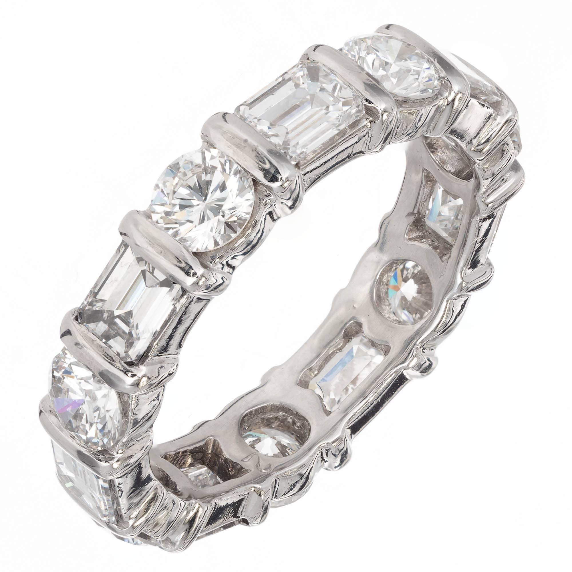 3.42 Carat Diamond Platinum Wedding Band Ring