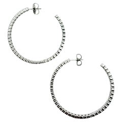 Pendientes de aro de Kwiat con diamantes redondos brillante de 6,49 tcw en oro blanco de 18k