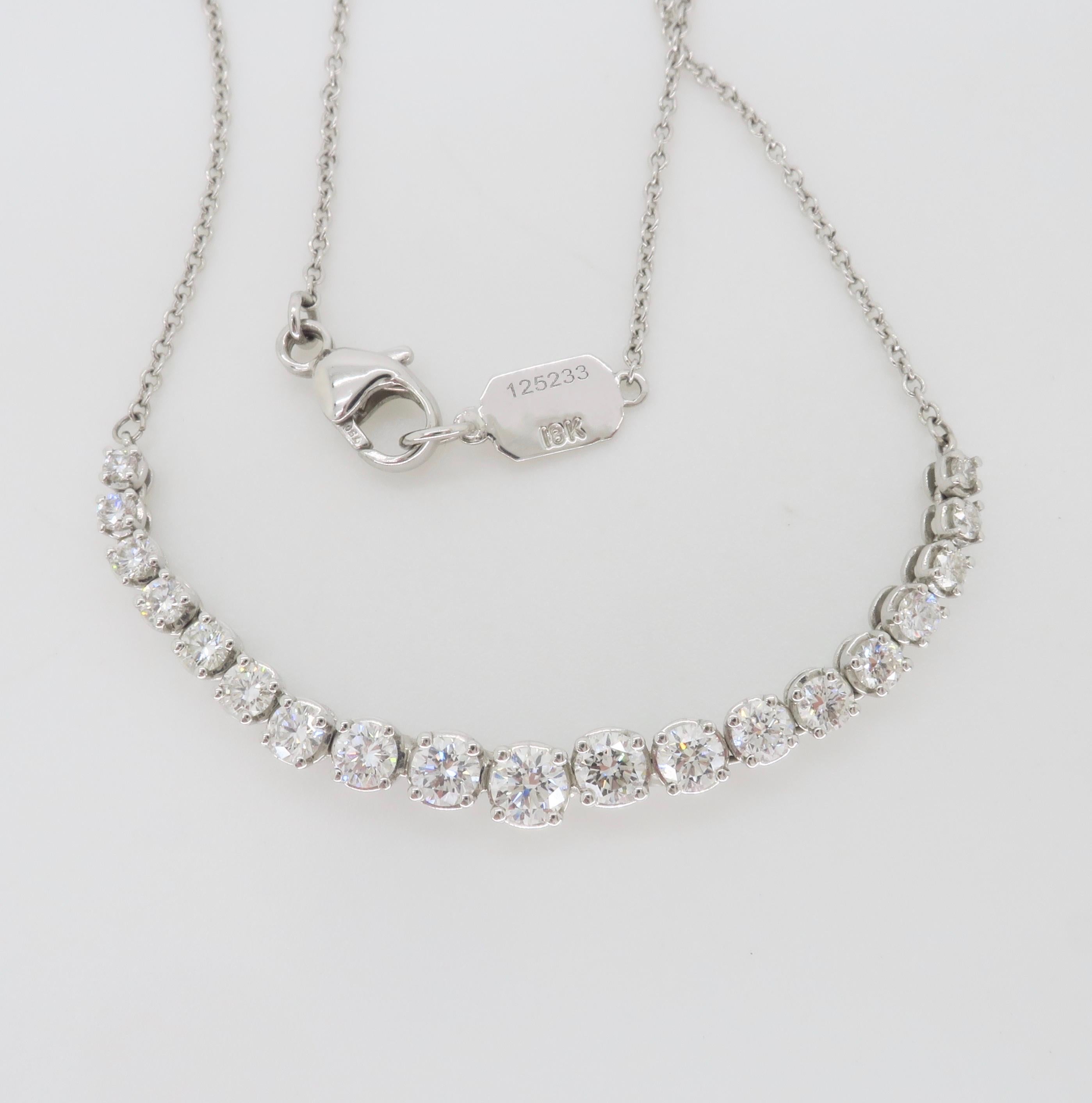 Kwiat Diamond Demi-Riviera Necklace In Excellent Condition For Sale In Webster, NY