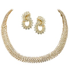 Kwiat Diamond Gold Necklace and Earring Suite