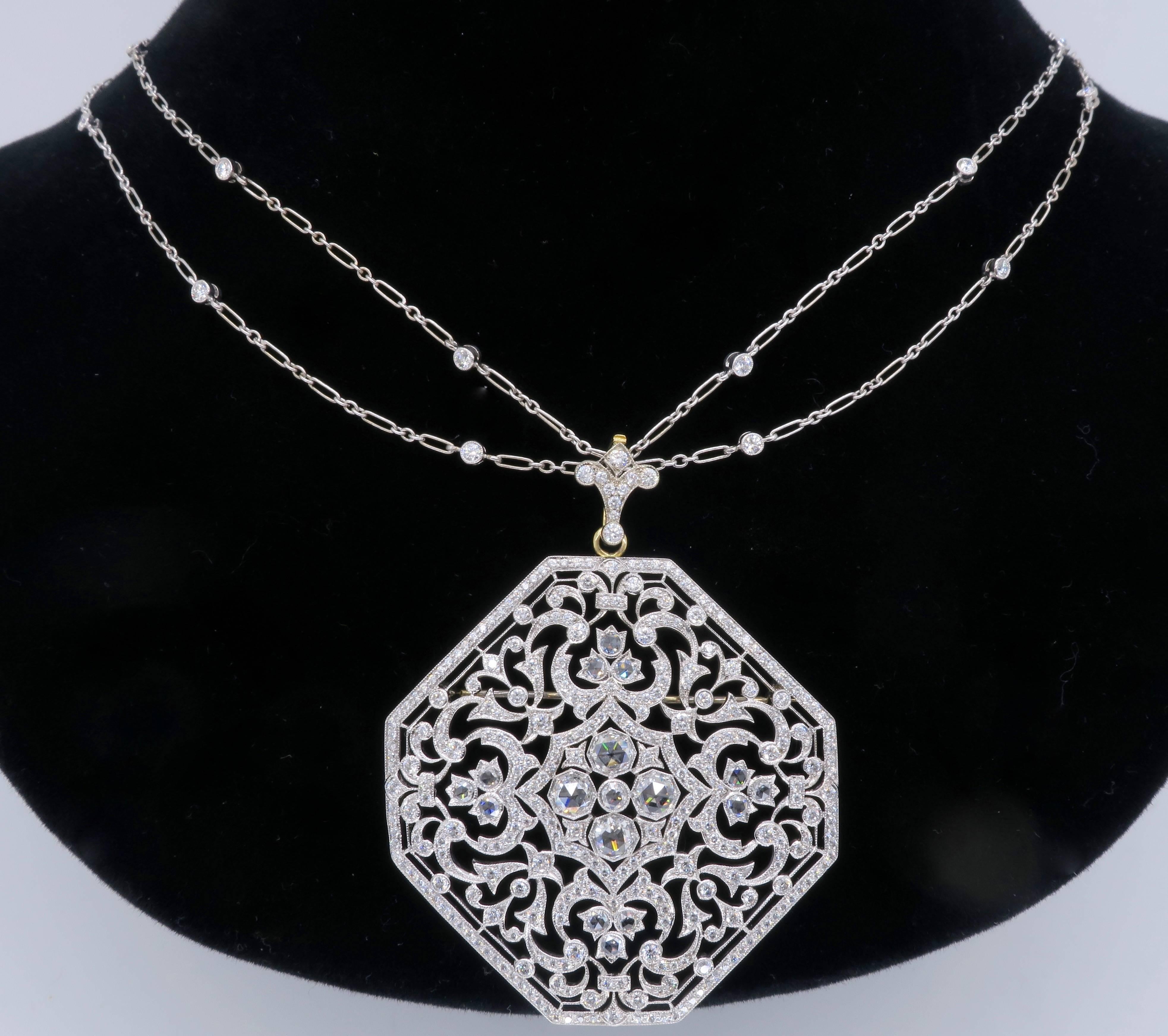 Kwiat Diamond Medallion Pendant Necklace 3