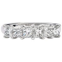Kwiat Diamond Platinum 6-Stone Princess Cut Wedding Band Ring