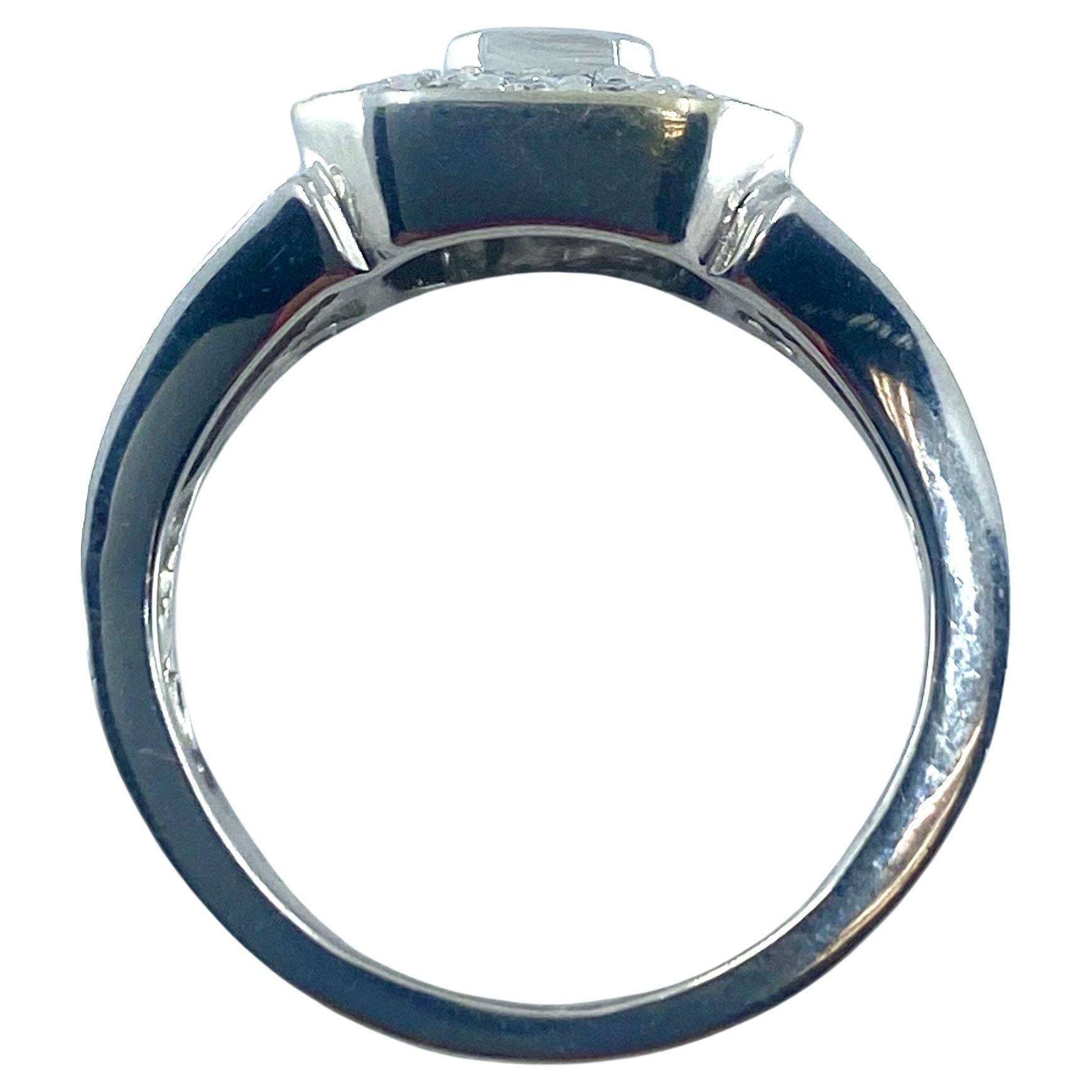 Mixed Cut Kwiat Diamond Ring 18k White Gold For Sale