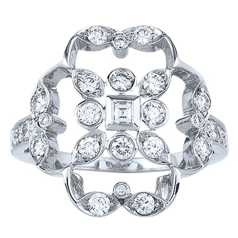 Kwiat Diamond Ring from the Crochet Collection in 18 Karat White Gold ...