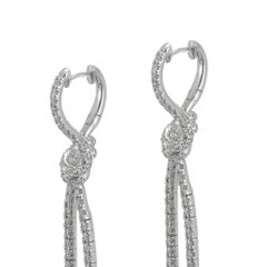Kwiat Entwine Kollektion – Platin-Ohrringe mit geknoteten Diamant-Anhängern (insgesamt 2,05 Karat) im Pavé-Setting