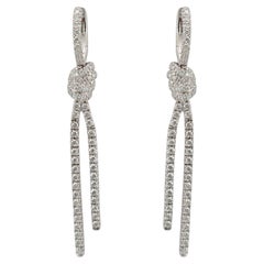 Kwiat Entwine Kollektion – Platin-Ohrringe mit geknoteten Diamant-Anhängern (insgesamt 2,05 Karat) im Pavé-Setting