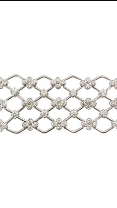 Kwiat Jasmine 18 Karat White Gold Diamond Lattice Bracelet #17916