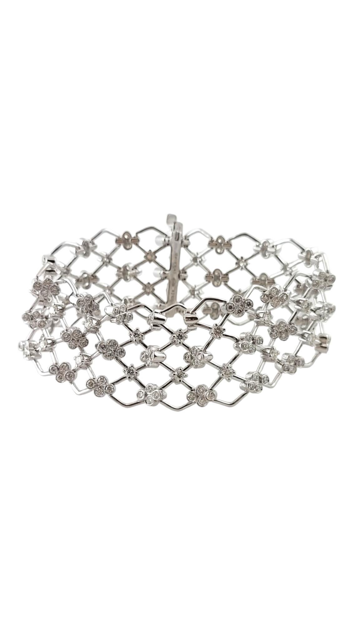 Brilliant Cut Kwiat Jasmine 18 Karat White Gold Diamond Lattice Bracelet #17916