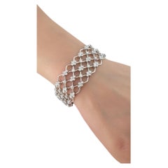 Kwiat Jasmine 18 Karat White Gold Diamond Lattice Bracelet #17916