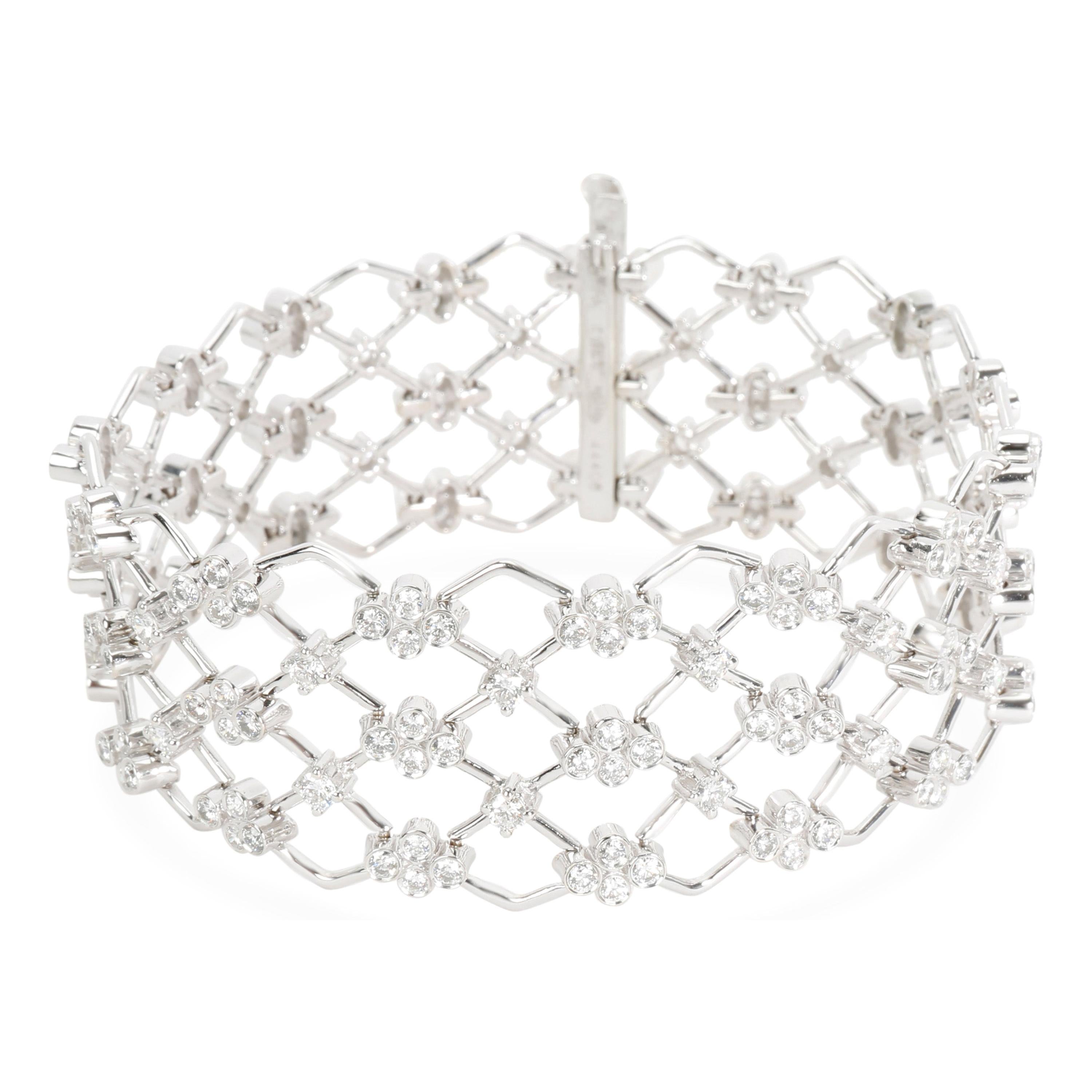 Kwiat Jasmine Diamond Bracelet in 18 Karat White Gold 5.28 Carat
