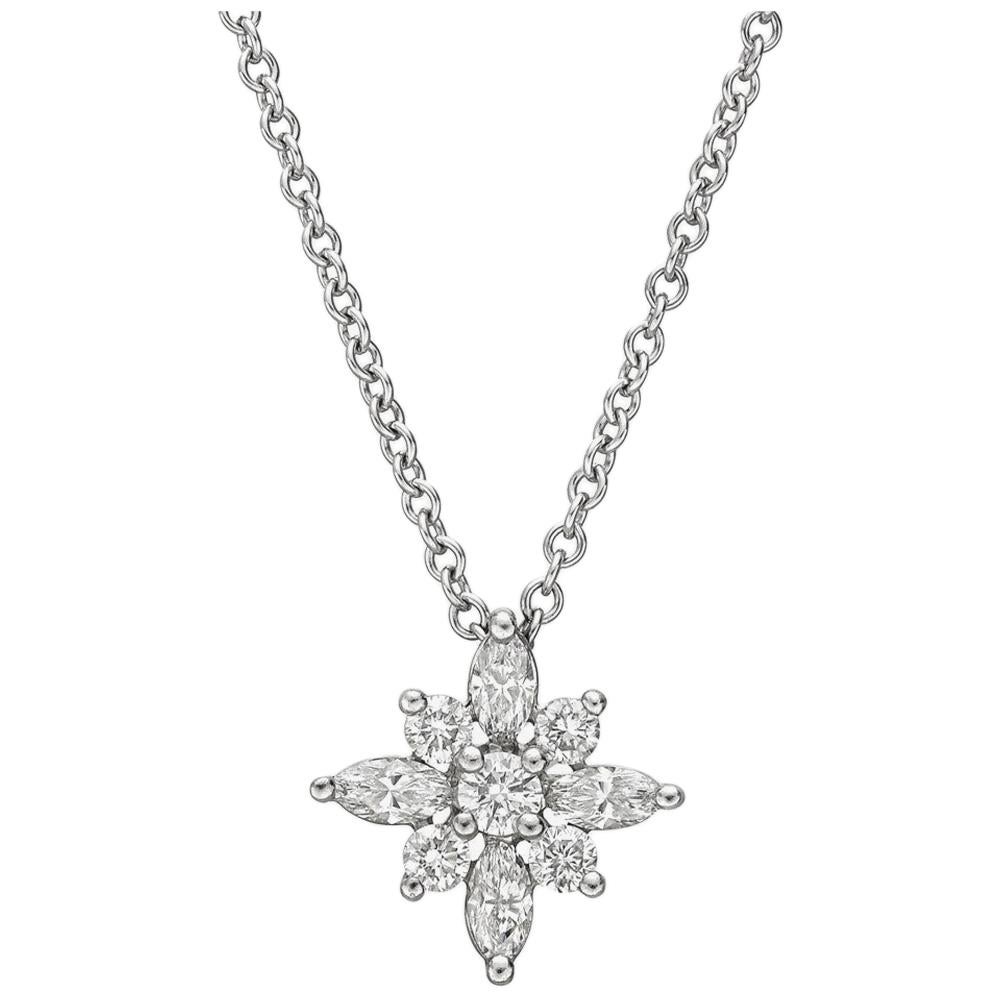 KWIAT Large Diamond Star Collection Pendant 0.93 Carat in Platinum with Box