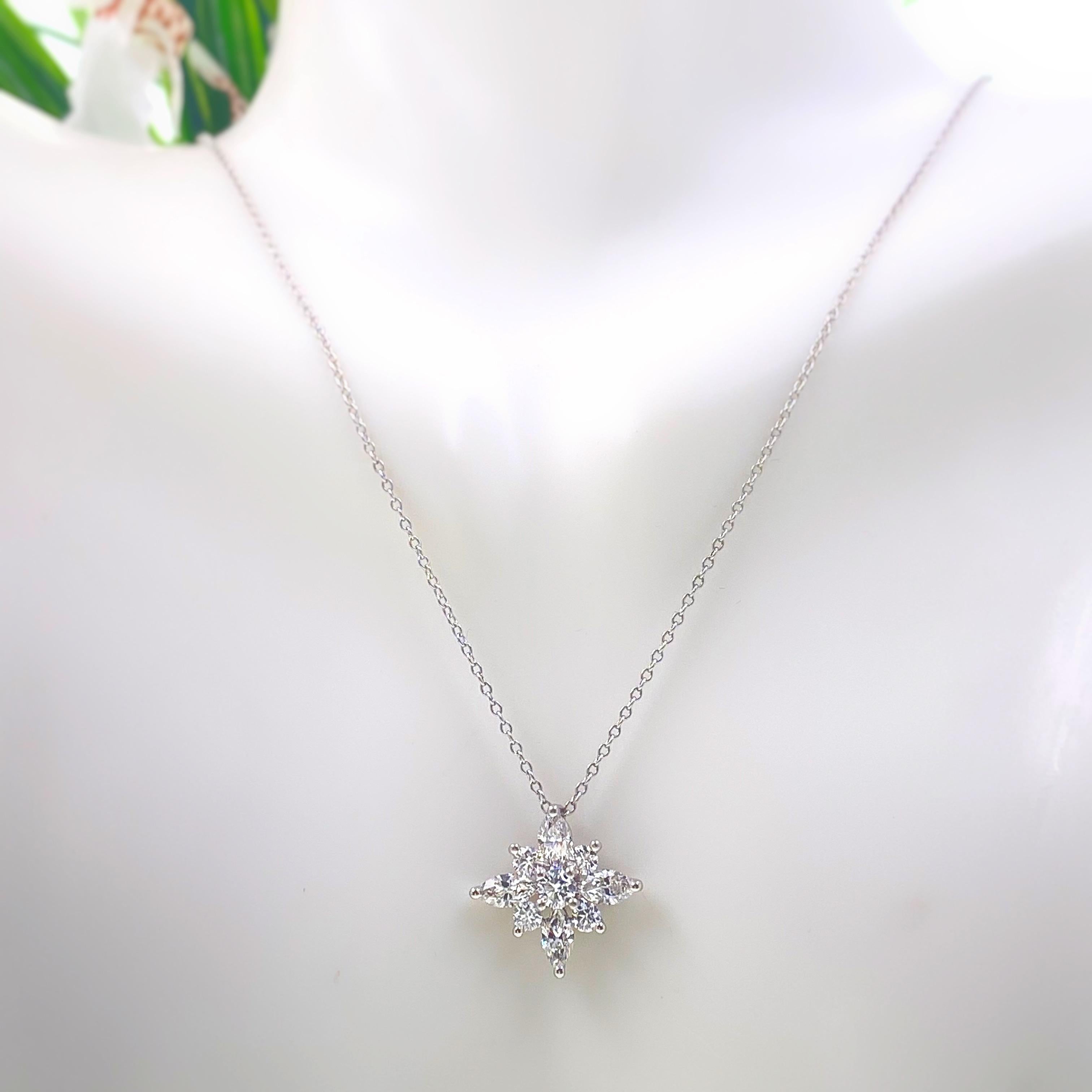 KWIAT Large Diamond Star Collection Pendant 0.93 Carat in Platinum with Box 7