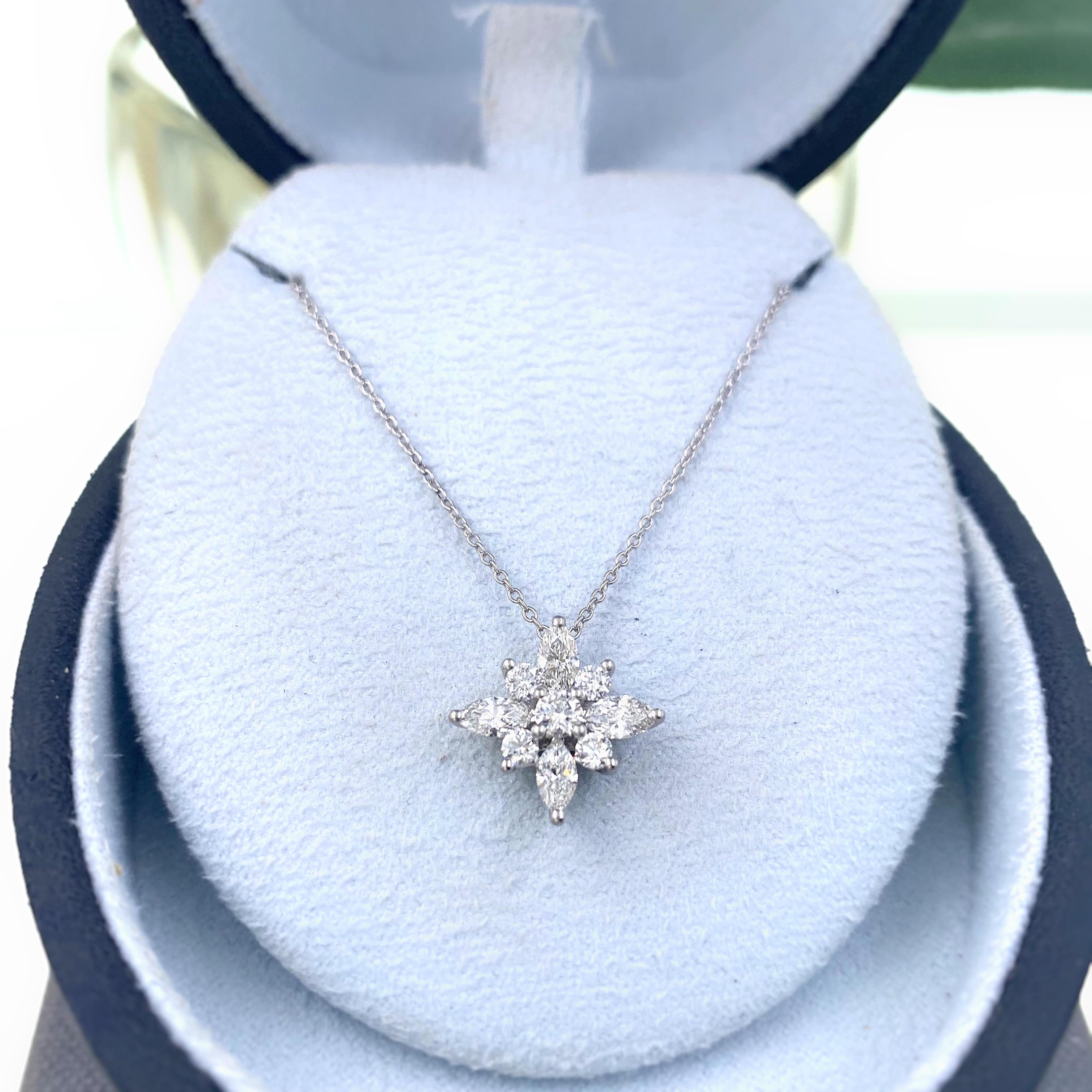 KWIAT Large Diamond Star Collection Pendant 0.93 Carat in Platinum with Box In Excellent Condition In San Diego, CA