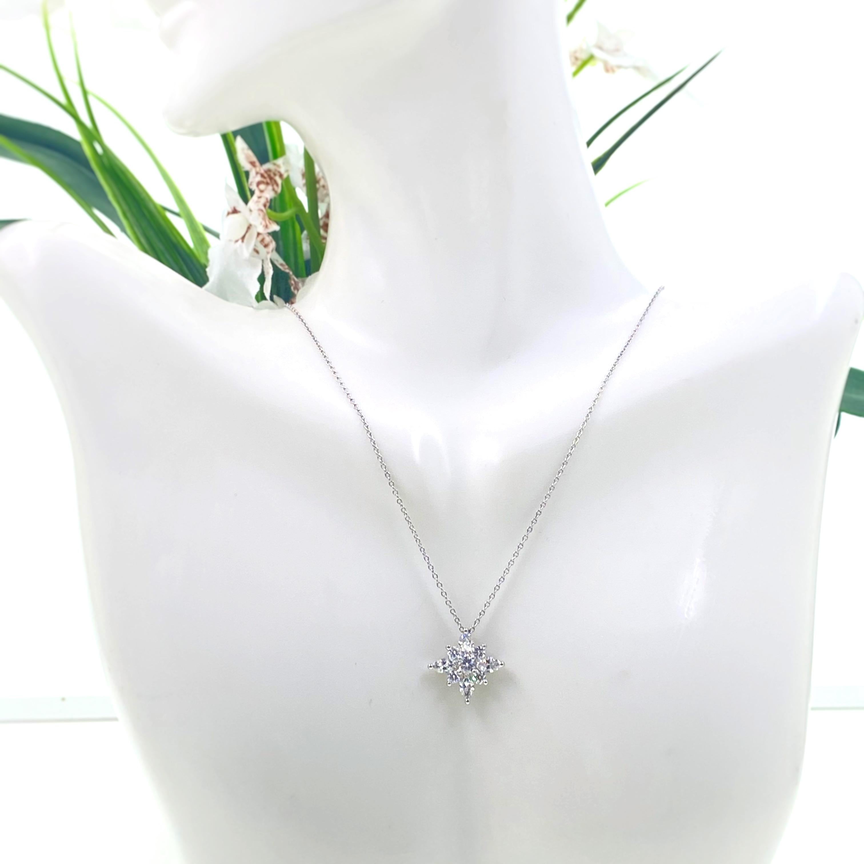 Women's or Men's KWIAT Large Diamond Star Collection Pendant 0.93 Carat in Platinum with Box