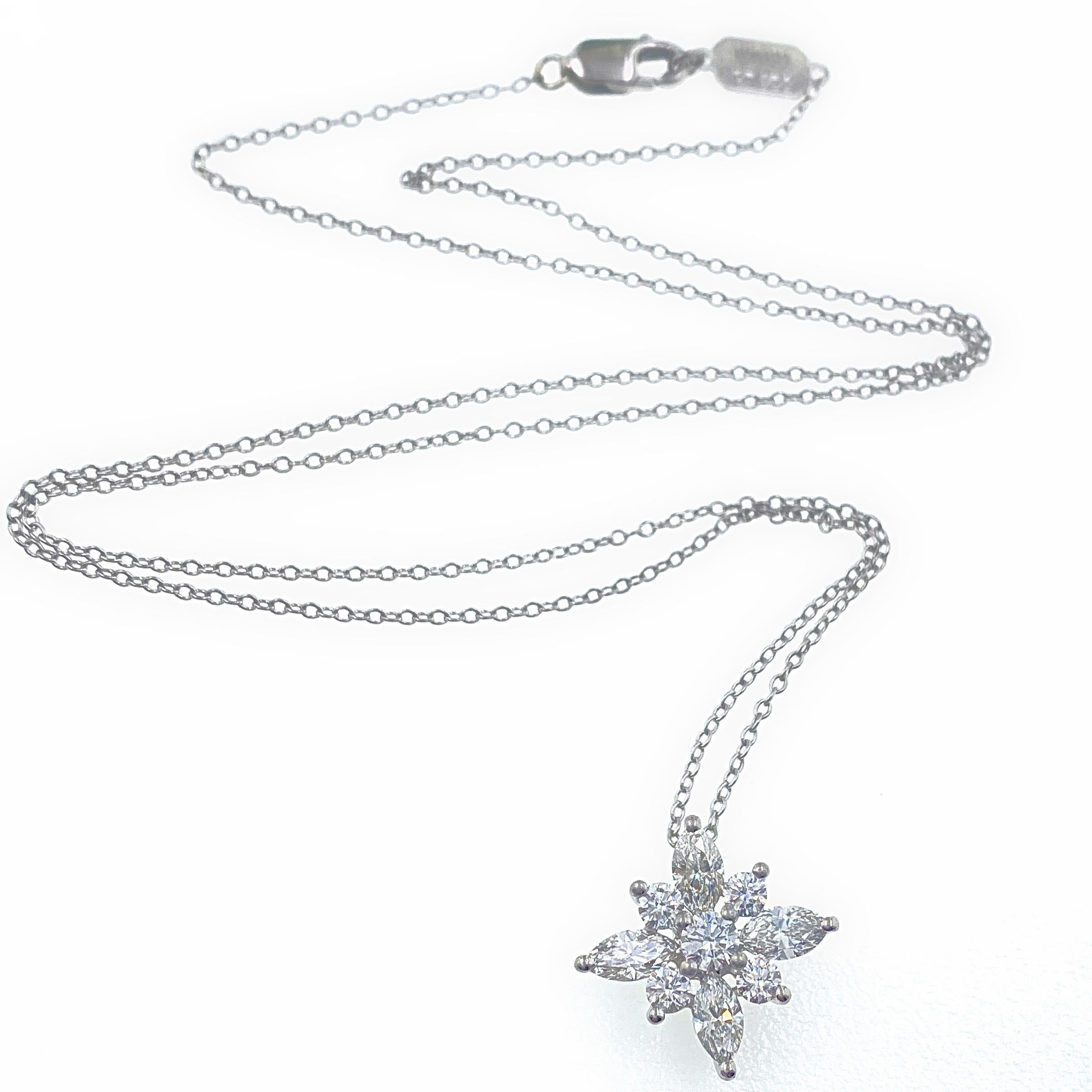 KWIAT Large Diamond Star Collection Pendant 0.93 Carat in Platinum with Box 4