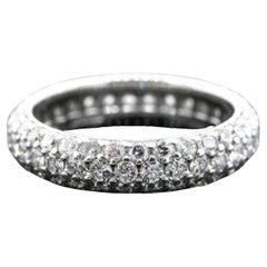 Bague d'éternité Kwiat Pave Diamond 3 rangées en or blanc 18 carats Moonlight Retired 6