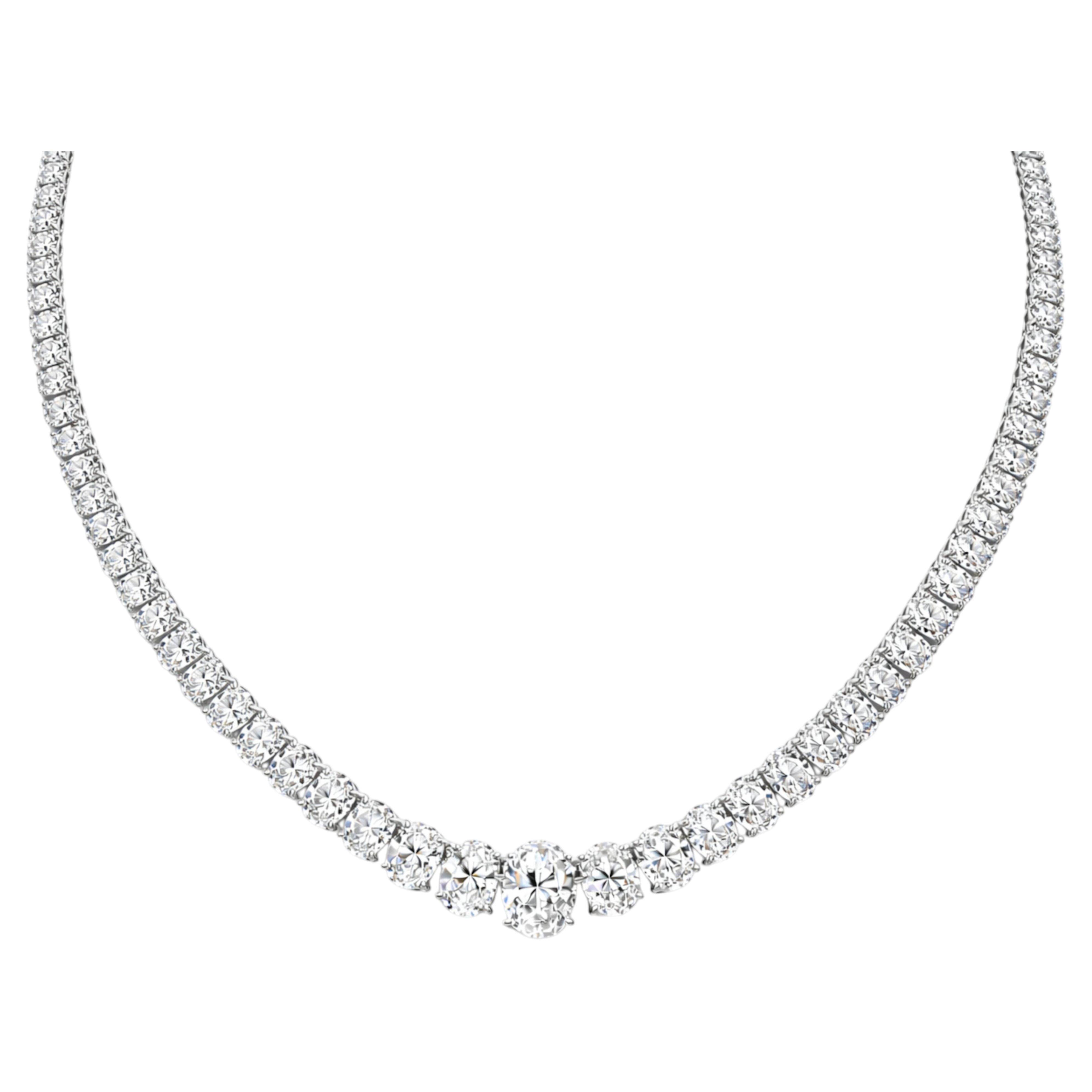 Kwiat Platinum Diamond Necklace 32 Carats Total GIA Certified D–F VVS–VS