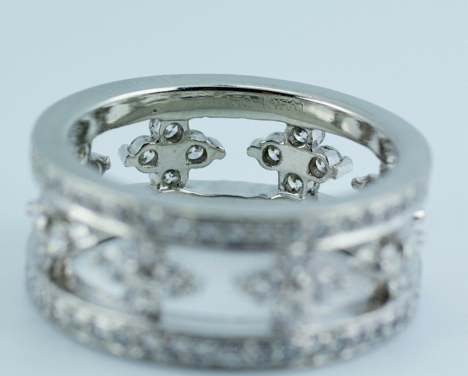 Women's or Men's KWIAT Platinum Jasmine Eternity Ring with Diamonds Ring MSRP $7400