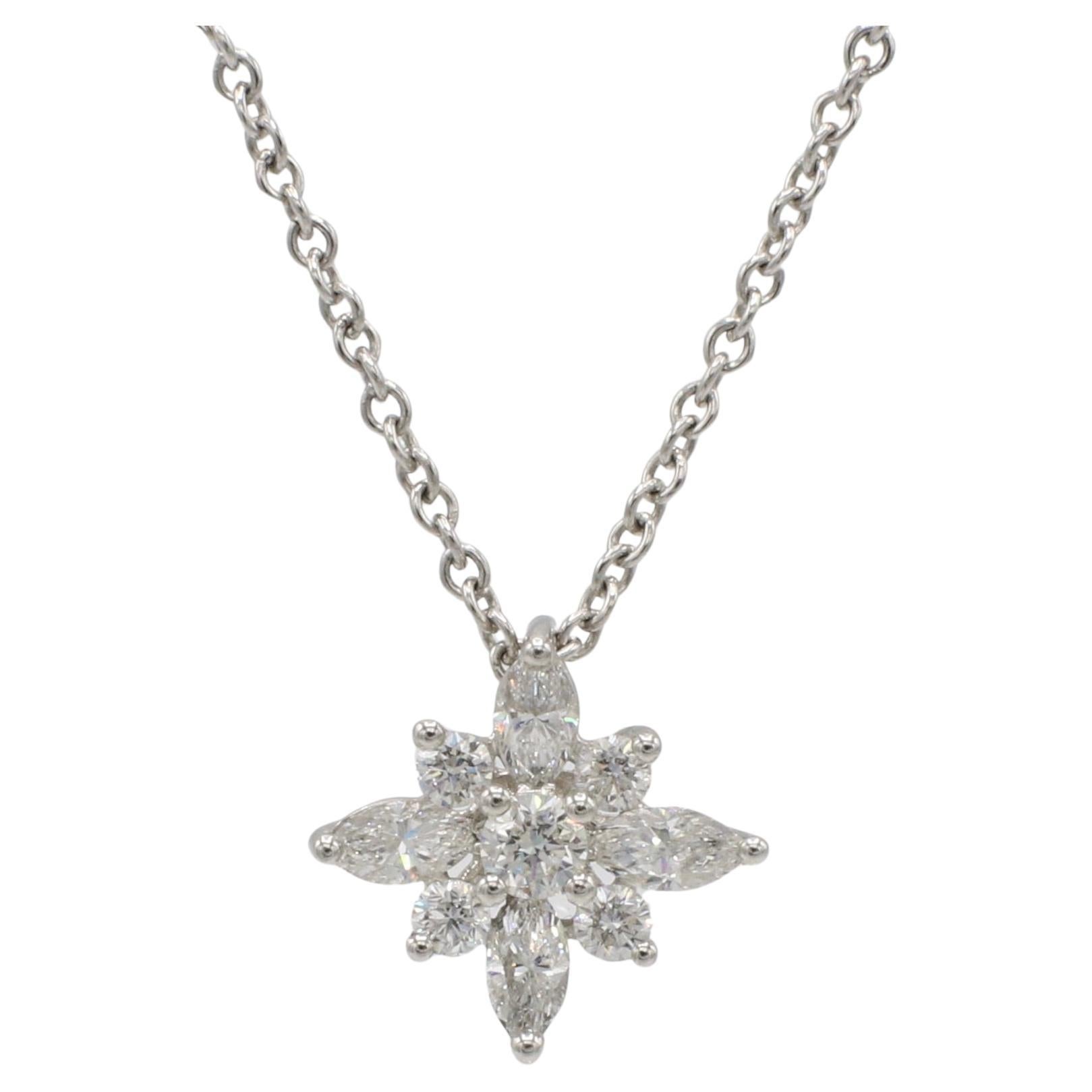 Collar Colgante Gota Estrella Kwiat Platino Diamante Natural