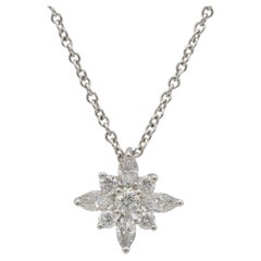 Kwiat Platinum Natural Diamond Star Pendant Drop Necklace