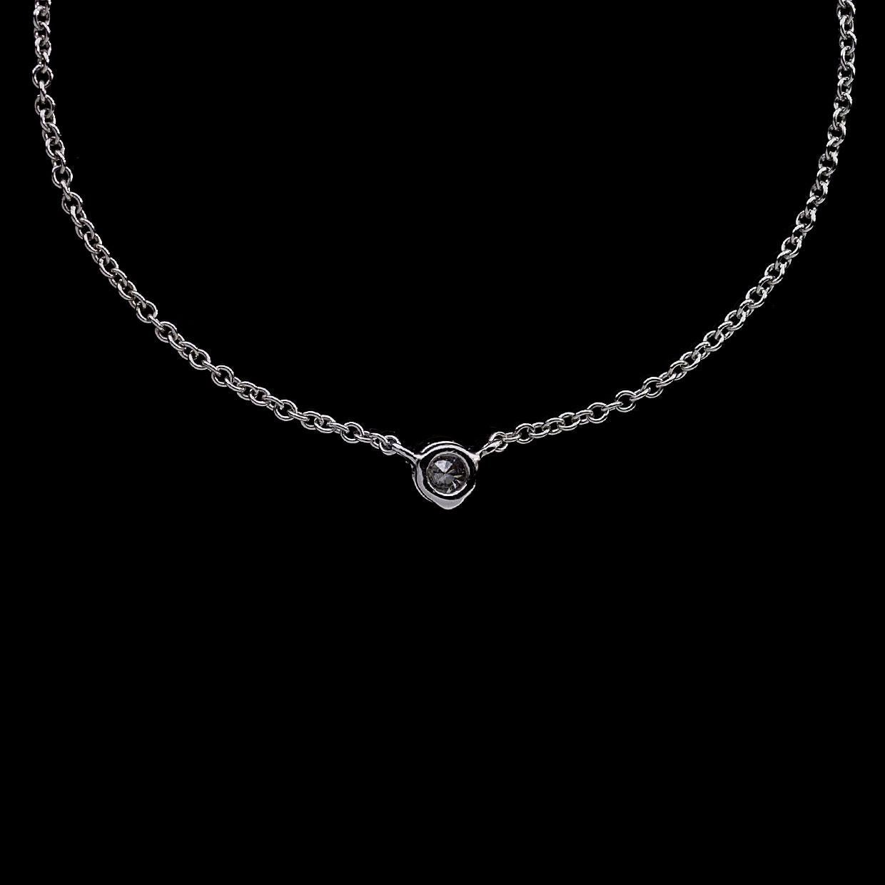 Kwiat Platinum Round Diamond 3-Prong Solitaire Necklace In Excellent Condition In Columbia, MO