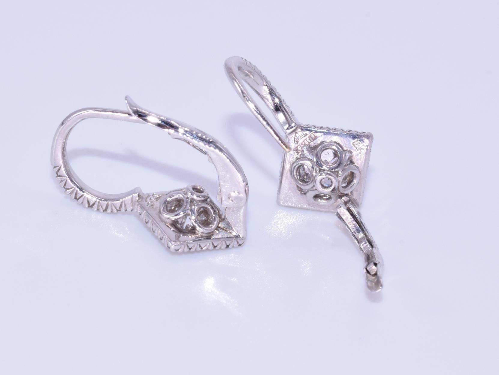 princess cut drop earrings