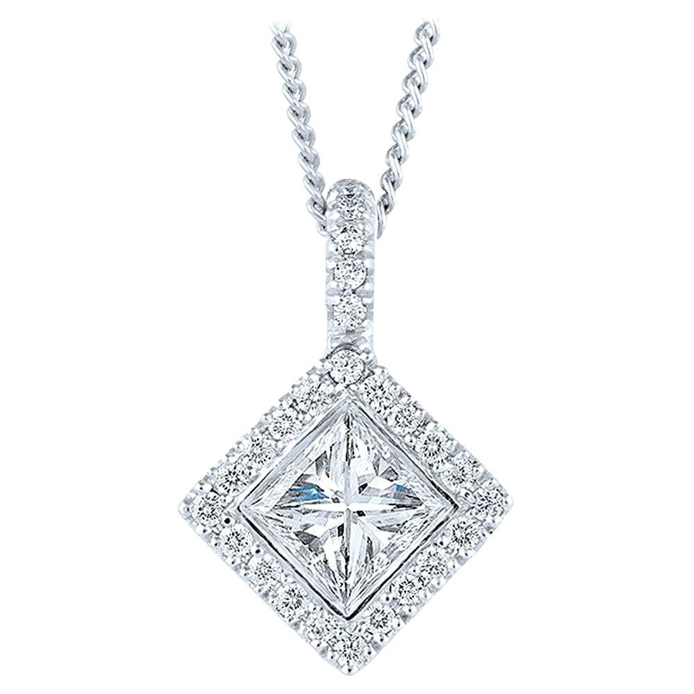 Kwiat Silhouette Diamond Pendant in 18 Karat White Gold