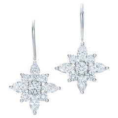 Kwiat Star Collection 1.85ctw Diamonds Large Drop Earrings, Platinum & 18K Gold