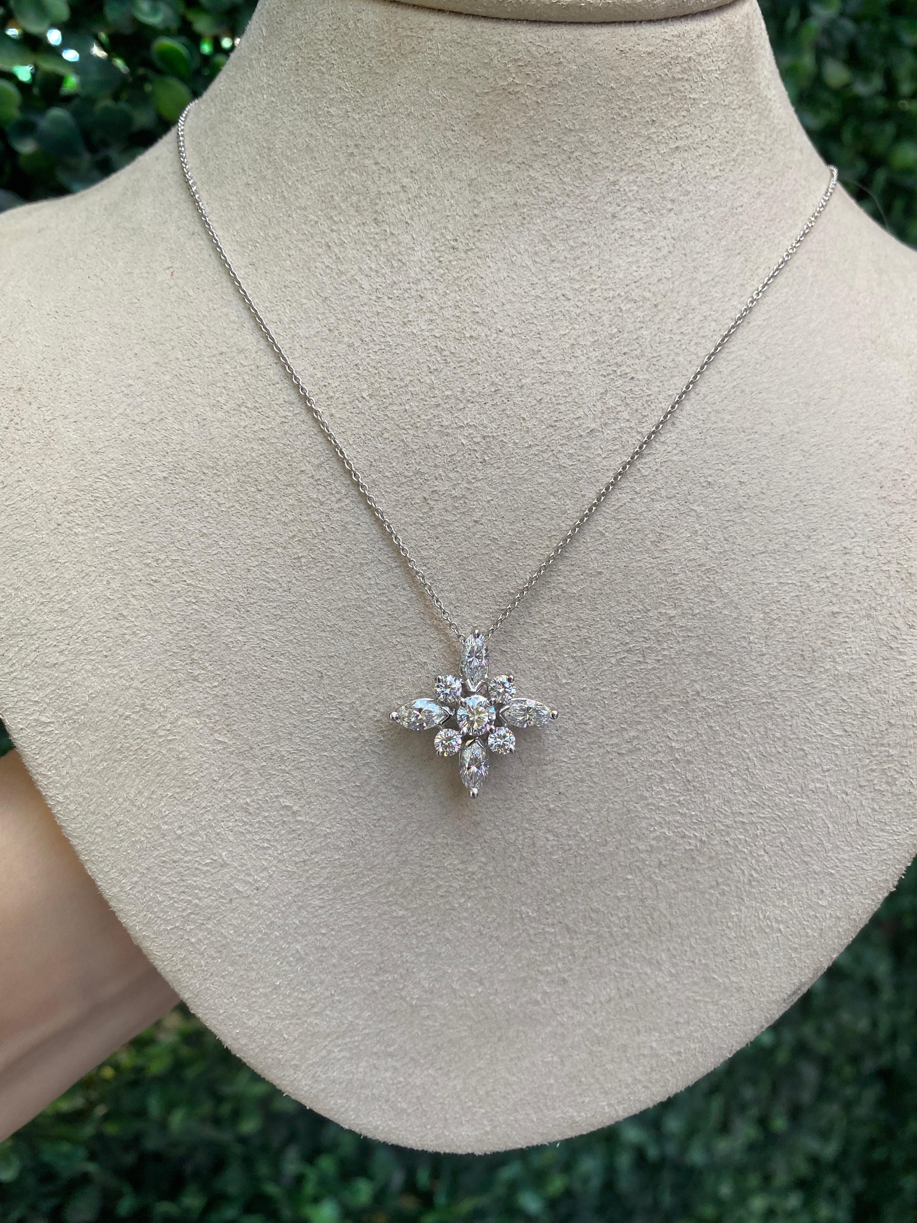 Kwiat Star Collection Anhänger Halskette mit 1,418 Ctw Diamanten in Platin gefasst 7