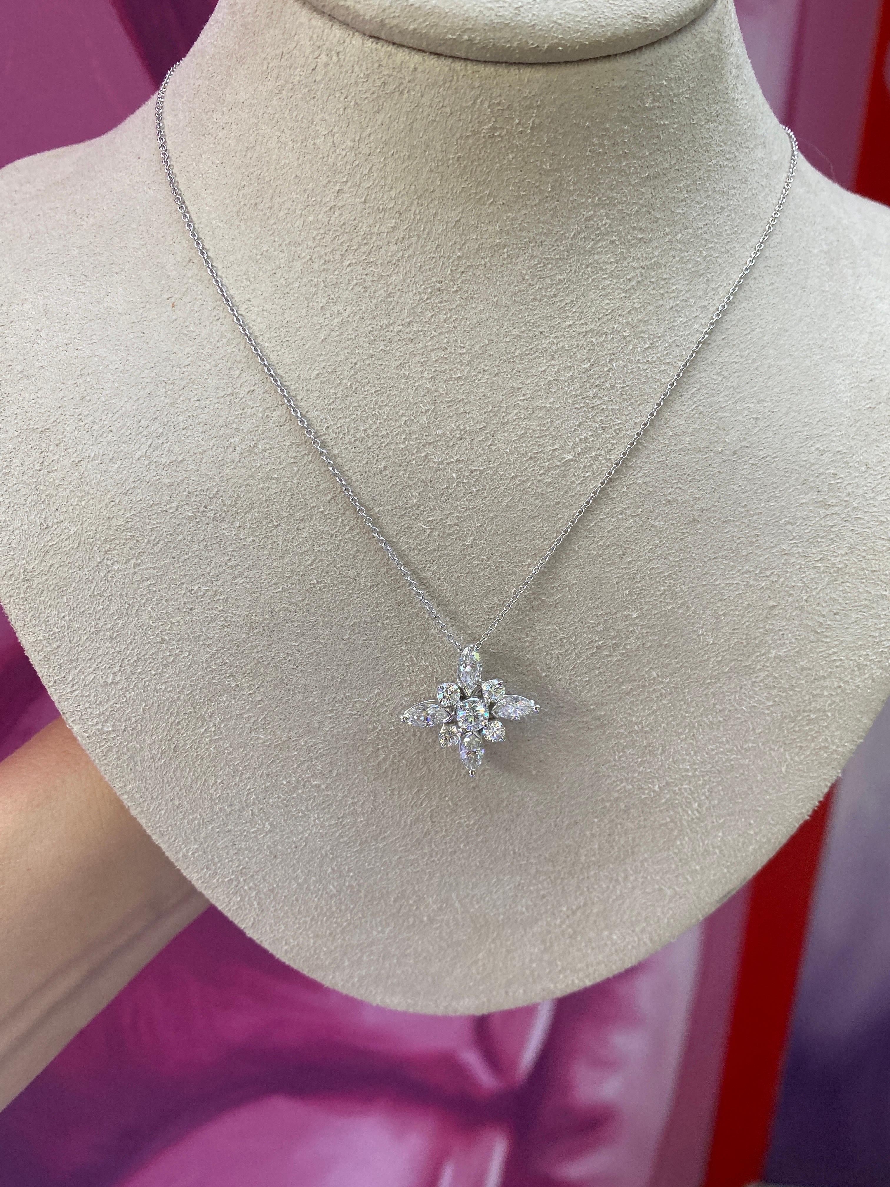 Kwiat Star Collection Anhänger Halskette mit 1,418 Ctw Diamanten in Platin gefasst 8