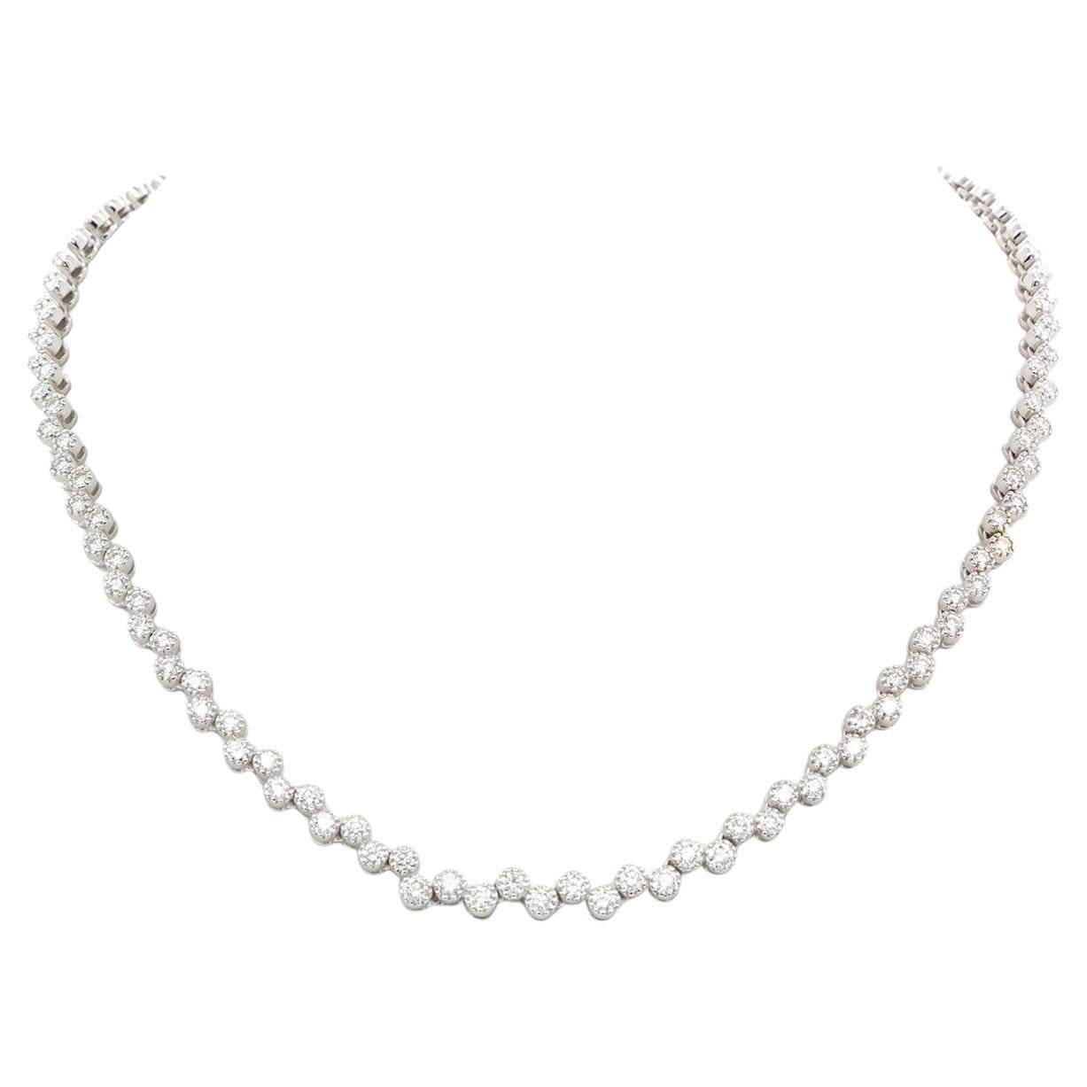 Kwiat Stardust Zigzag Graduated Diamond Necklace 18k White Gold 5.27ctw