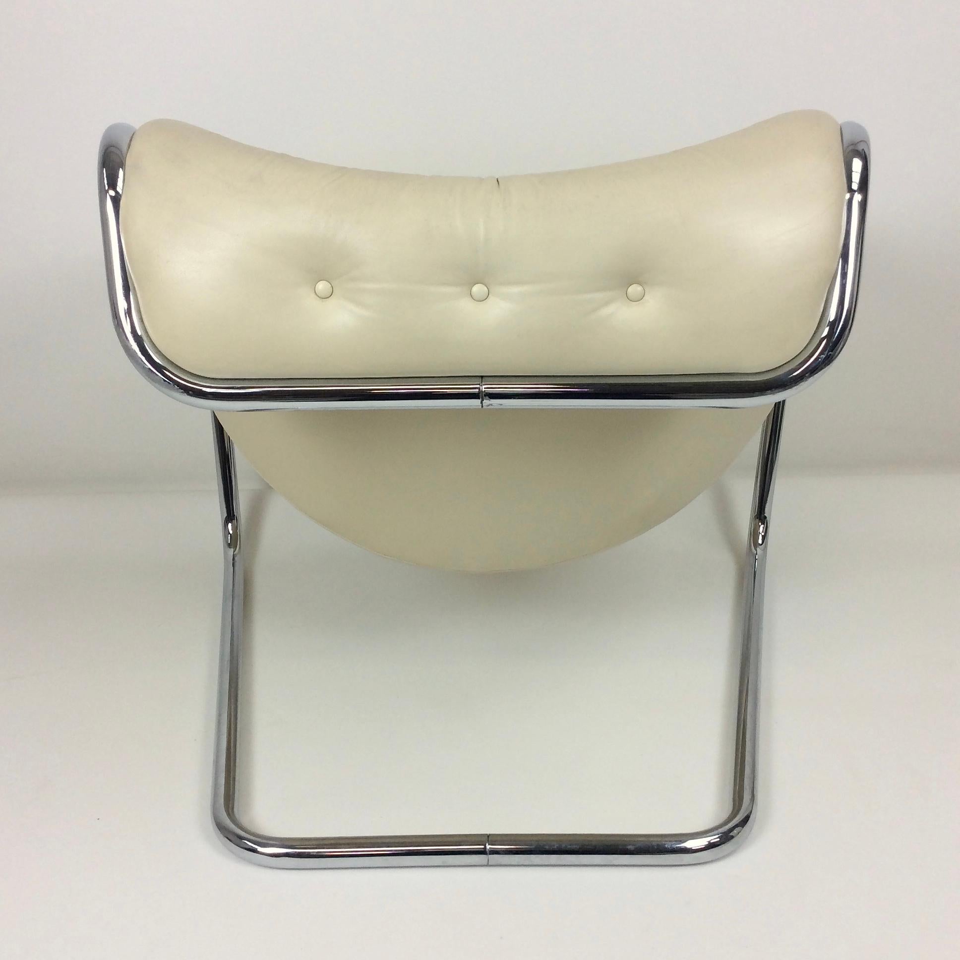 Kwok Hoi Chan Boxer Leather Lounge Chair for Steiner, circa 1971, France 2