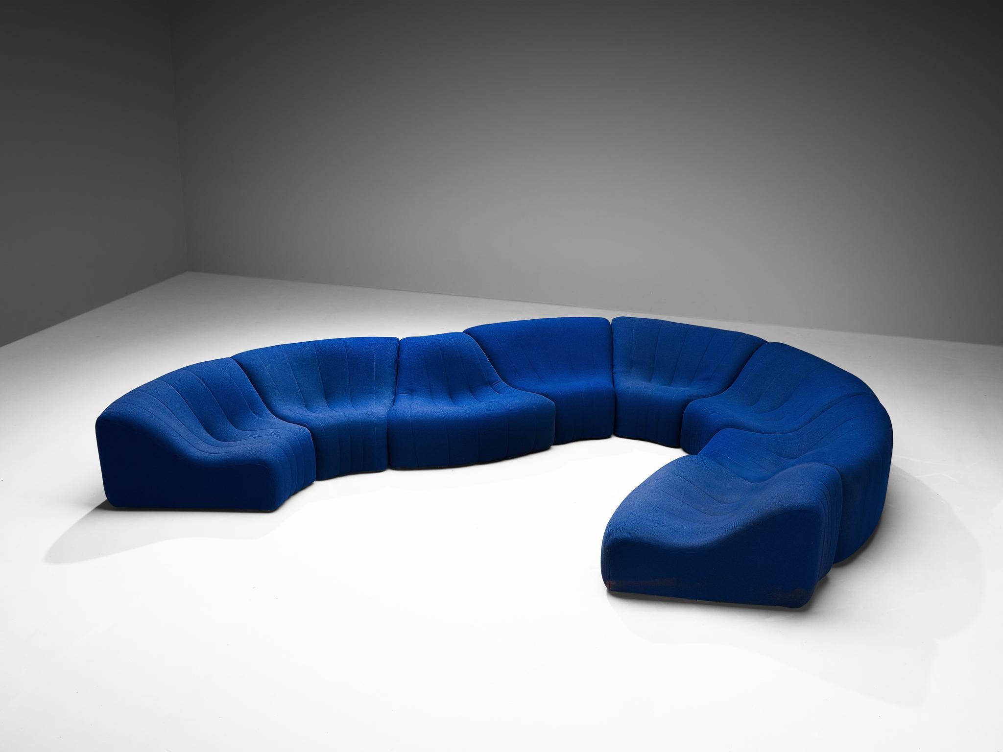 Post-Modern Kwok Hoi Chan for Steiner 'Chromatic' Bright Blue Modular Sofa 