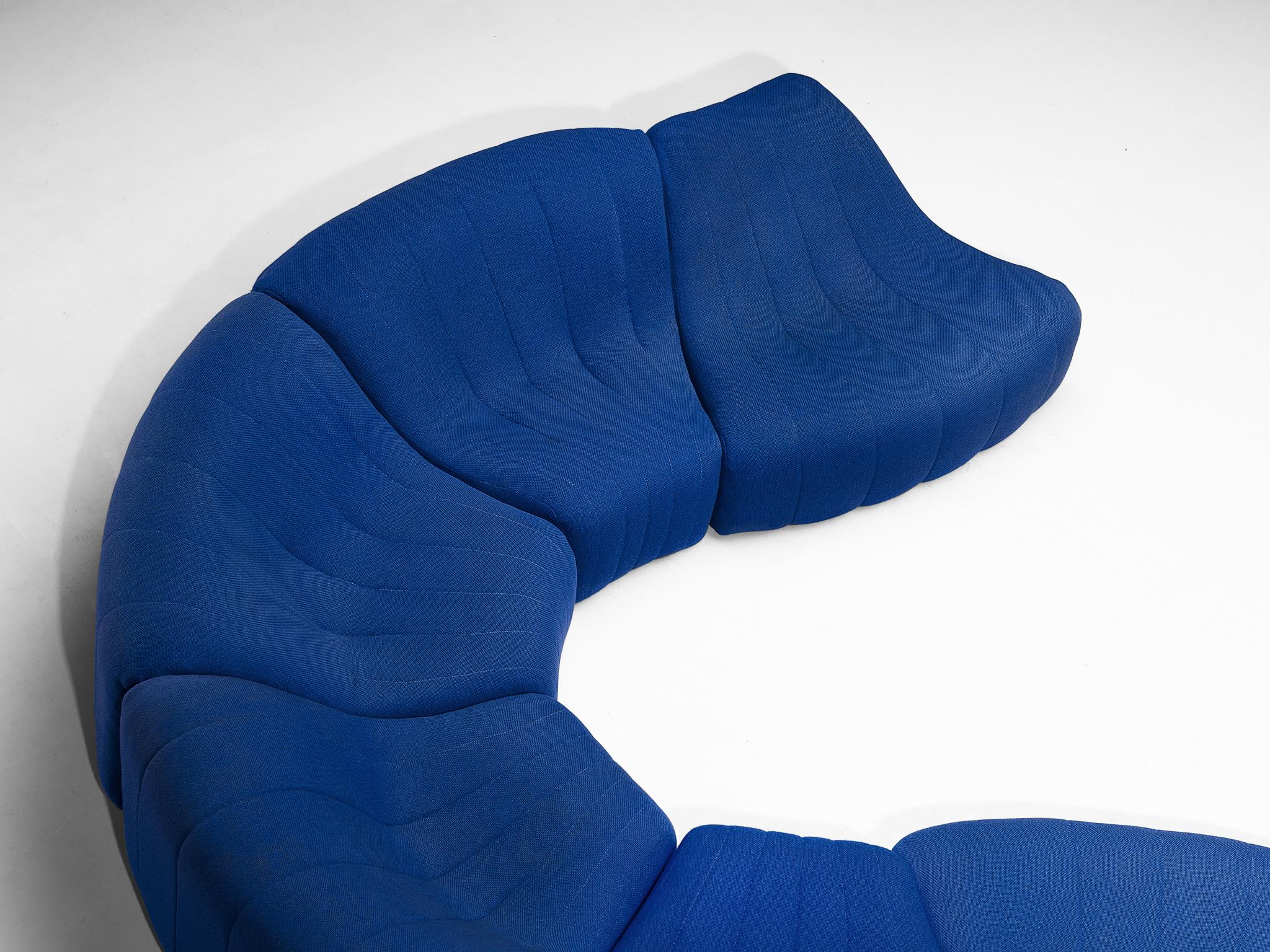 French Kwok Hoi Chan for Steiner 'Chromatic' Bright Blue Modular Sofa 